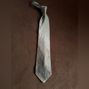 DKNY Donna Karen Vintage Polka Dot Pattern Necktie Tie Slate Blue Sheen Color